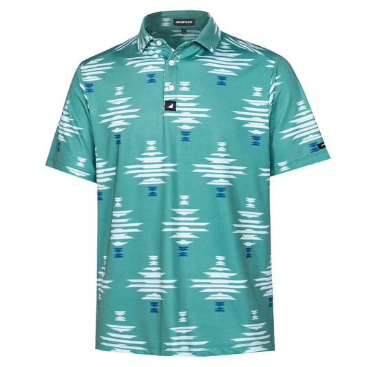 Polera Golf Hombre - Diseño Tribal Verde