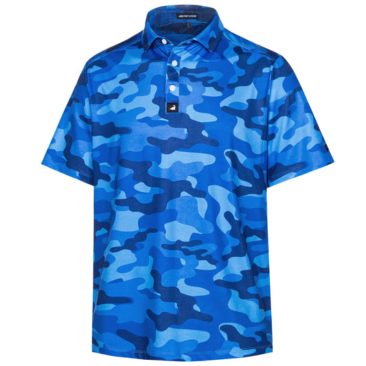 Polera Golf Hombre - Diseño Militar Azul