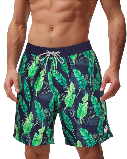 Traje de baño Hombre - Diseño estampado floral hojas verdes - Secado rápido