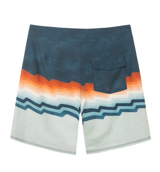 Traje de Baño Hombre - Estilo Boardshort - Diseño Lineas - Color Azul Navy