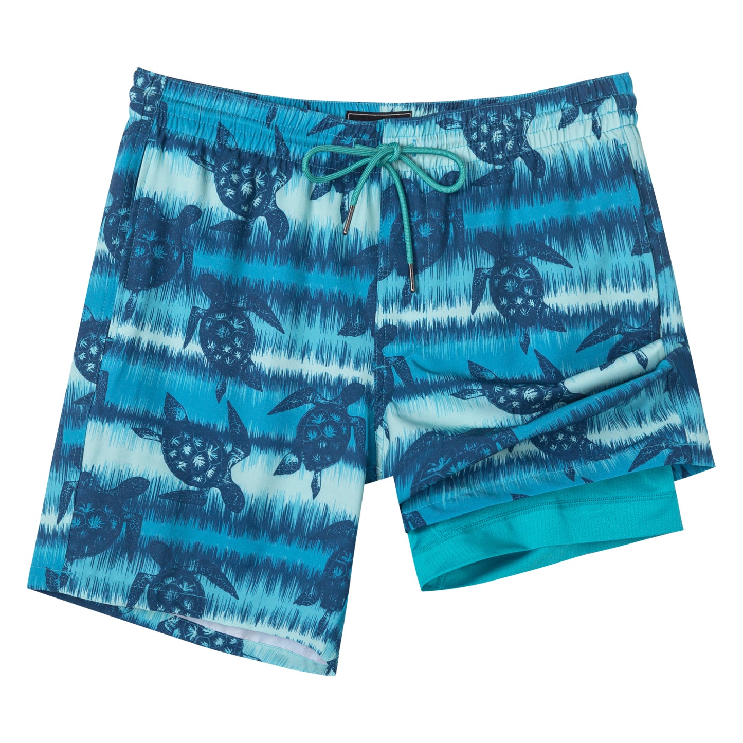 Traje de baño Hombre 2 en 1 - Diseño Tortugas - largo pierna 18 cm - color Azul