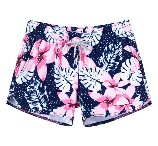 3,5" Board Short Mujer Diseño Flores Tropicales - Secado Rápido