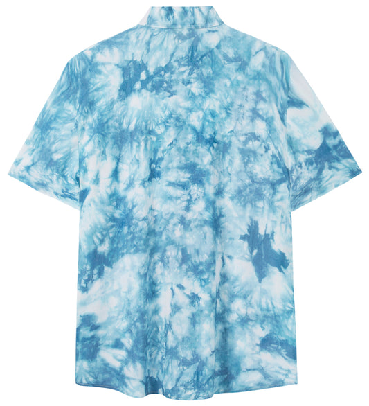 Camisa Guayabera Hombre - Diseño Tie Dye - color Celeste